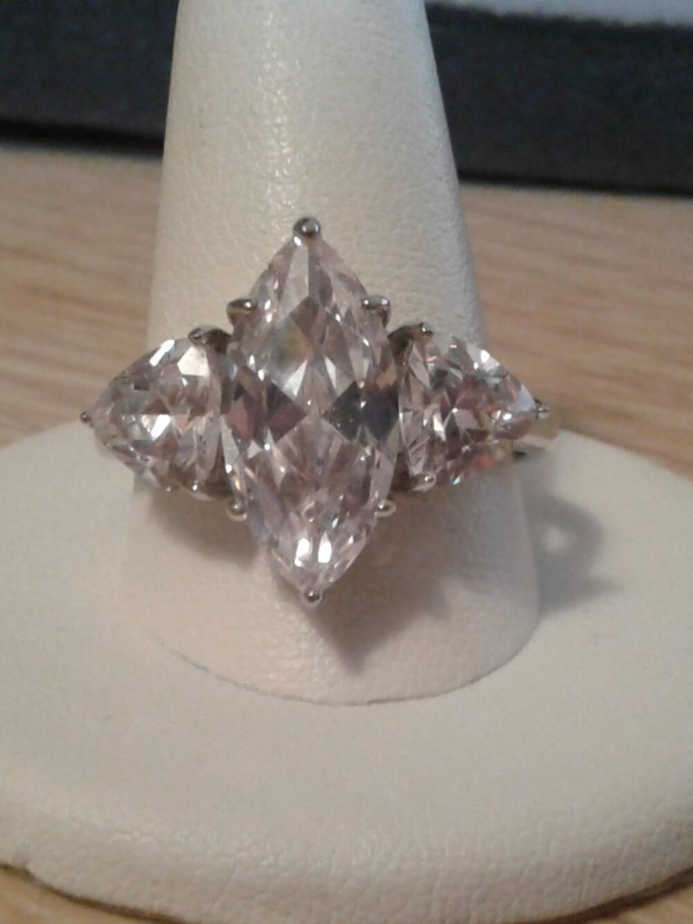 BCO065 LNC Bella Luce Marquise & Trillion Cut 3-Stone Ring 8.60ctw. Size 11